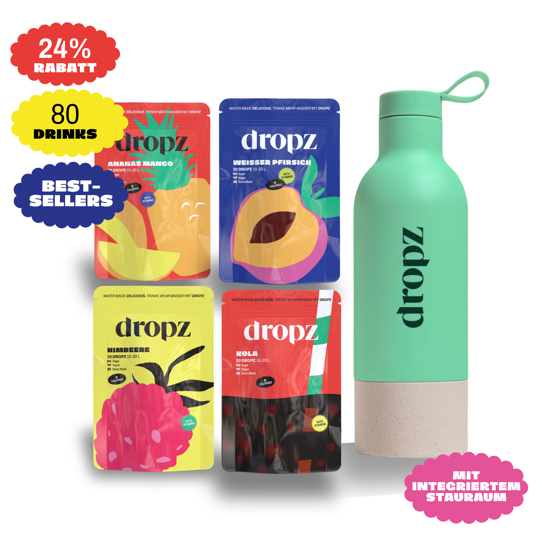 Starter-Sets - dropz + Flasche nach Wahl