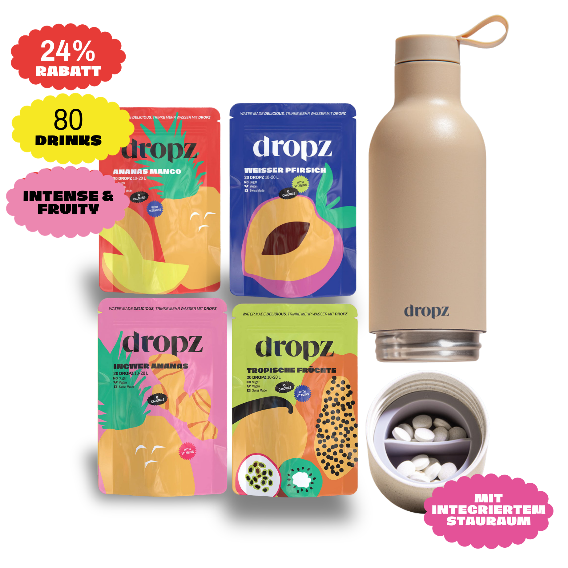 Starter-Sets - dropz + Flasche nach Wahl