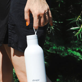 dropz Bottle white - 0.5L with storage compartment